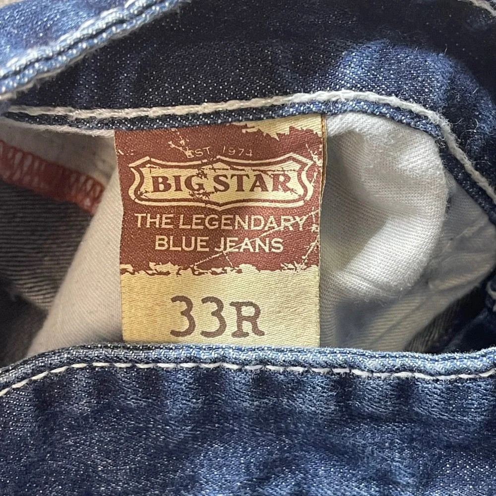 Big Star Pioneer‎ Regular Boot Cut Jeans Mens 33R Dark Wash Buckle Exclusive